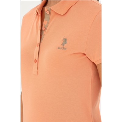 Kadın Somon Basic Polo Yaka Tişört