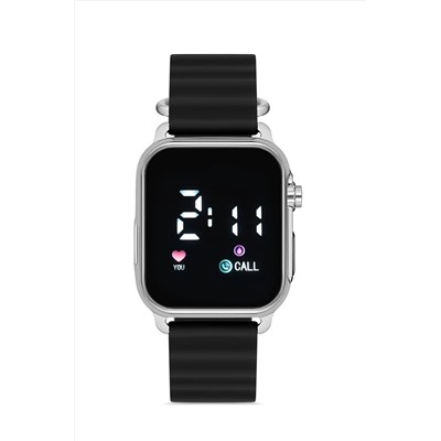 Aqua Di Polo 1987, Unisex Siyah Silikon Dijital Led Kol Saati APWR033303