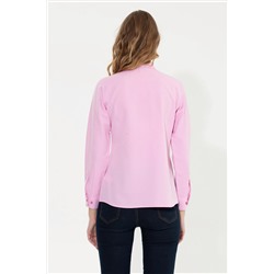 Kadın Pembe Uzun Kollu Basic Gömlek