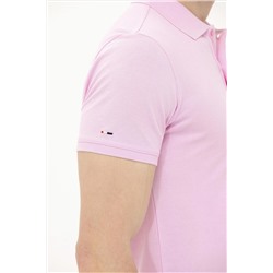 Erkek Açık Pembe Basic Polo Yaka Tişört