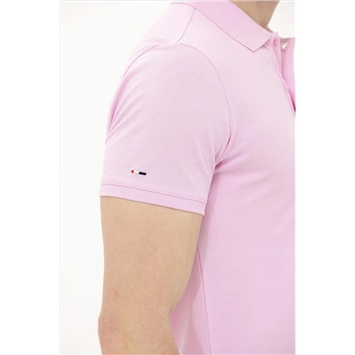 Erkek Açık Pembe Basic Polo Yaka Tişört