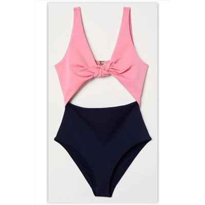 DEEP BEACH Db20097m Neon Pembe-siyah Önü Açık Fiyonklu Kaplı Mayo DB20097M