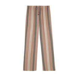 Pantalón largo estampado rayas marrón