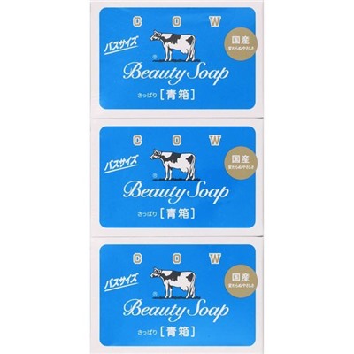 COW BRAND Blue Beauty SOAP Молочное туалетное мыло с ароматом жасмина, 3шт*130гр