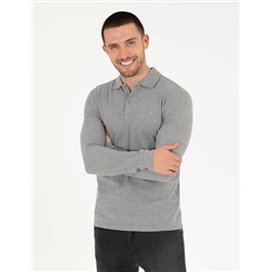 Gri Melanj Slim Fit Basic Sweatshirt