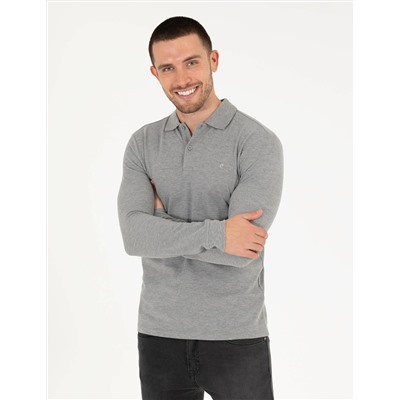 Gri Melanj Slim Fit Basic Sweatshirt