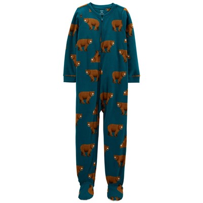 1-Piece Animals Fleece Footie PJs
