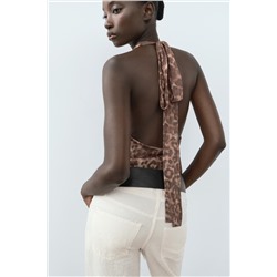 TULLE HALTER SCARF BODYSUIT