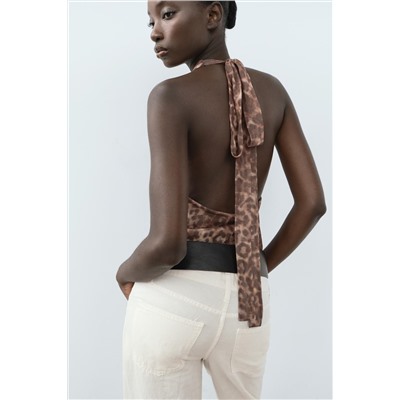 TULLE HALTER SCARF BODYSUIT