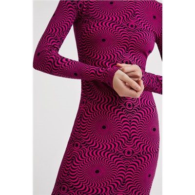 Vestido midi slim psicodelia