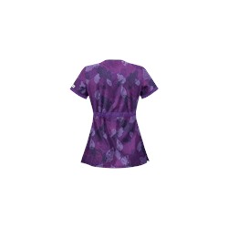 UA Luminance Leaf Grape Mock Wrap Scrub Top