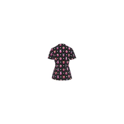 Cherokee Scrubs Animal Friends Mock Wrap Top