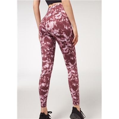 Active-Leggings mit Batikmuster