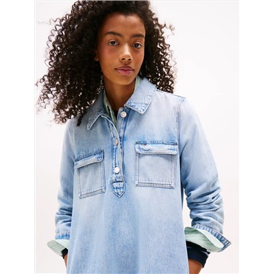 Tommy Jeans Long-Sleeve Denim Shirtdress