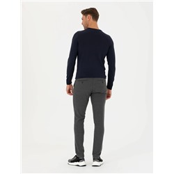 Gri Slim Fit Kanvas Pantolon