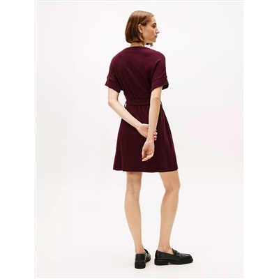 Gold Crest Logo Belted T-Shirt Dress