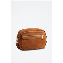 Bandolera de piel Gaby Camel