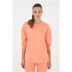 Kadın Somon Bisiklet Yaka Sweatshirt