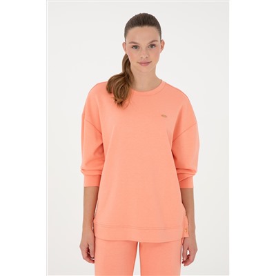 Kadın Somon Bisiklet Yaka Sweatshirt