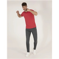 Kırmızı Slim Fit Polo Yaka Basic Tişört