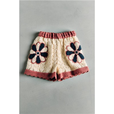 FLORAL CROCHET BERMUDA SHORTS - SEA NY