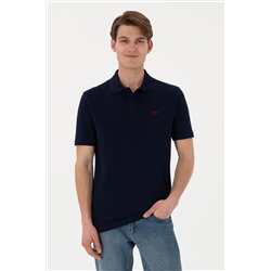 Erkek Regular Fit Polo Yaka Lacivert Basic Tişört