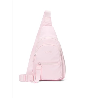 PINK Nylon Sling Backpack