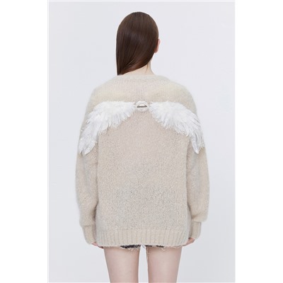 Cárdigan de mohair Crudo