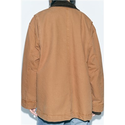 PADDED JACKET WITH CONTRAST COLLAR ZW COLLECTION
