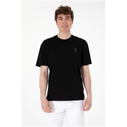 Erkek Comfort Fit Bisiklet Yaka Siyah Tişört