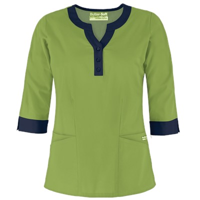 UA Butter-Soft STRETCH Scrubs Contrast 3/4 Sleeve Top