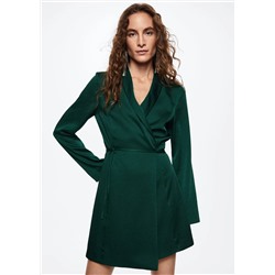 Vestido satinado cruzado -  Mujer | MANGO OUTLET España