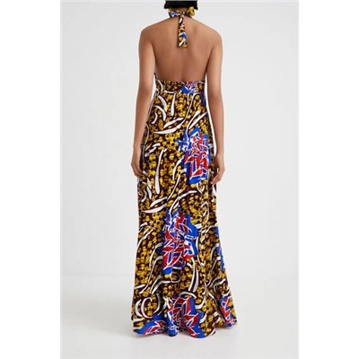 Vestido largo halter Stella Jean