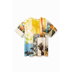 Camiseta unisex patch hawaiano