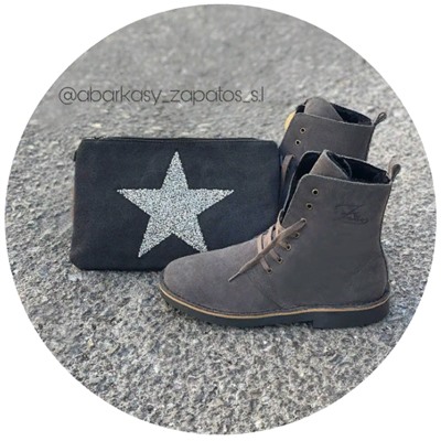 AB.Z. 27001/2 GRIS — С ДВОЙНЫМИ ШНУРКАМИ+GLITTER ESTRELLA