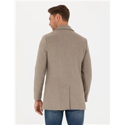 Bej Ex. Slim Fit Kaşe Kaban