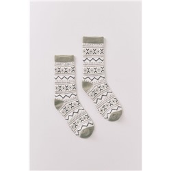 Calcetines largos pelo print cenefas verde