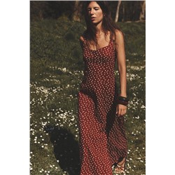 POLKA DOT LINEN MIDI DRESS