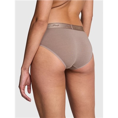 PINK LOGO COTTON HIPHUGGER PANTY
