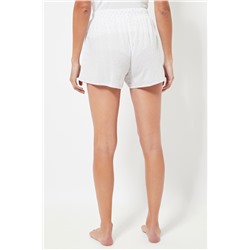 Short de pijama cintura alta - Blanco
