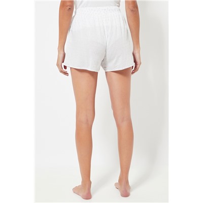 Short de pijama cintura alta - Blanco