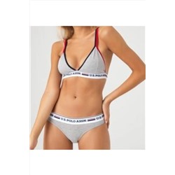 U.S. Polo Assn., Kadın Gri Melanj Büstiyer Slip Takım 66254