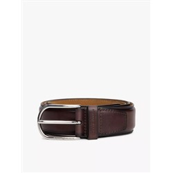 Round Buckle Leather Belt