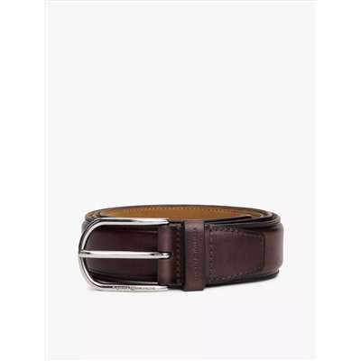 Round Buckle Leather Belt