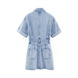 Vestido camisero vaquero Azul claro