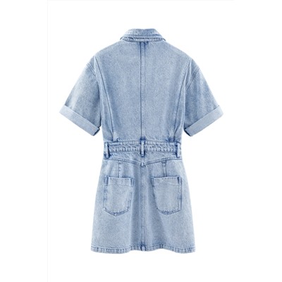 Vestido camisero vaquero Azul claro