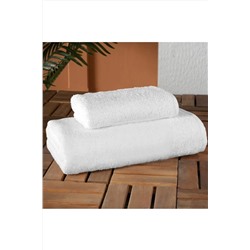 Softest Beyaz 50x90 + 70x140 Banyo Havlu Seti 680 Gr %100 Pamuk, Otel Havlusu, 2'li Set SoftestEcoEponjHavlu