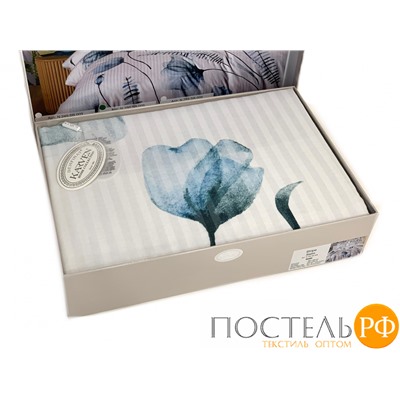 Постельное белье Карвен Stripe Satin с цветным принтом евро N250 -SB009(6пр.)