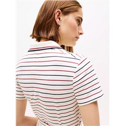 Belted Stretch Pique Polo Midi Dress