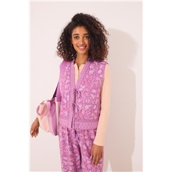 Chaleco acolchado morado print floral